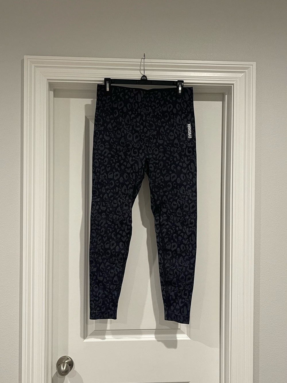 Gymshark Grey & Black Leopard Print High-Waist Leggings